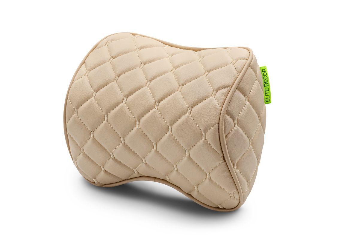 Автомобильный подголовник Comfort Trip AMF 001-8 250x200x100 из экокожи бежевый