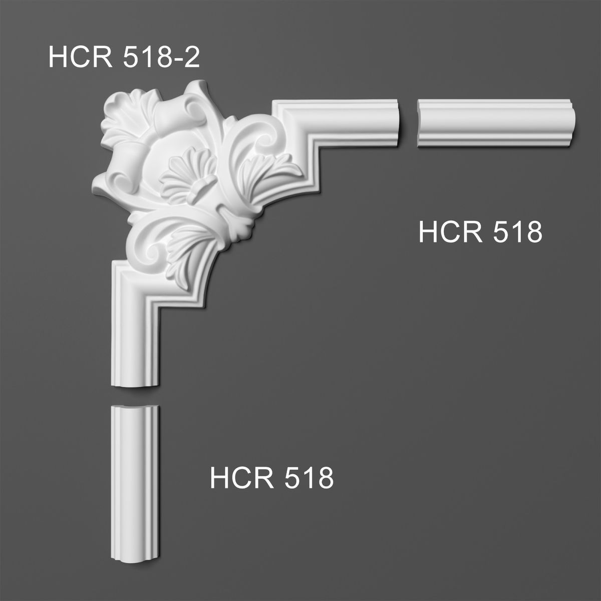 Угловой элемент полиуретановый Grand Decor HCR 518-2