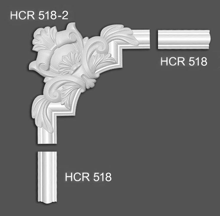 Угловой элемент полиуретановый Grand Decor HCR 518-2